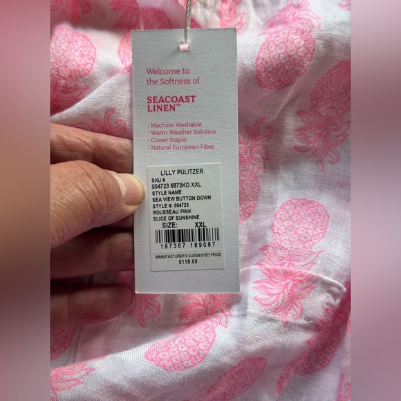 NWT Lilly Pulitzer Sea View Slice of Sunshine Button Down - Picture 11 of 13